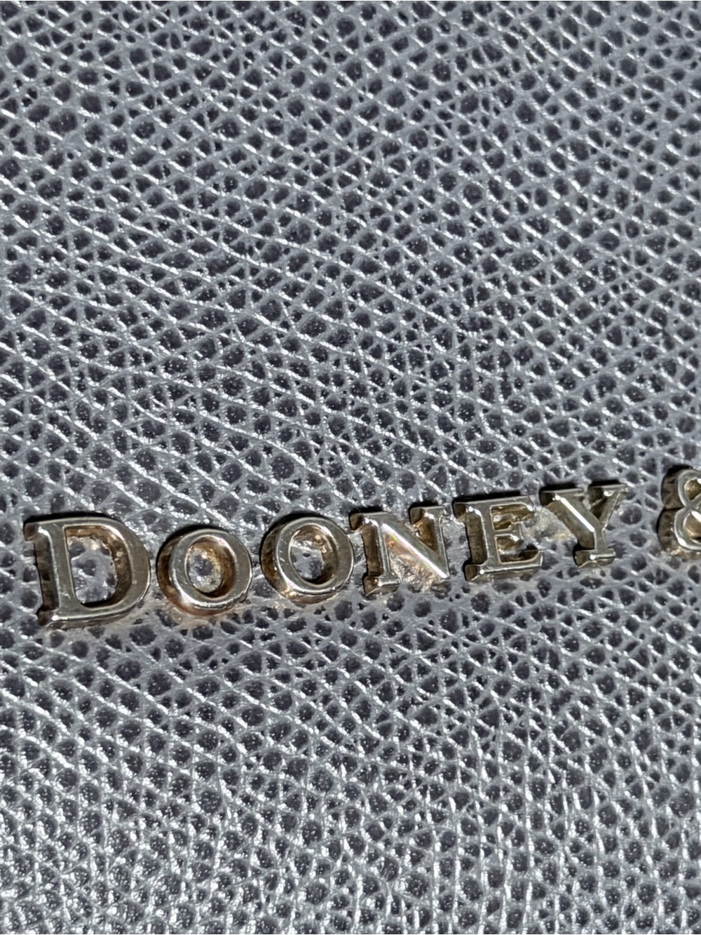 Dooney & Bourke Charcoal Leather Brief Tote with Tan Trim - Picture 2 of 16